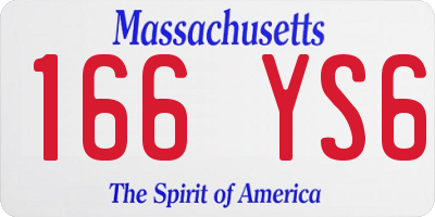 MA license plate 166YS6