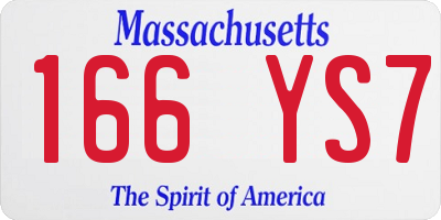 MA license plate 166YS7