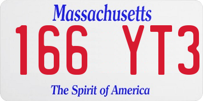 MA license plate 166YT3