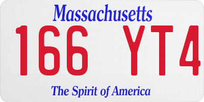 MA license plate 166YT4