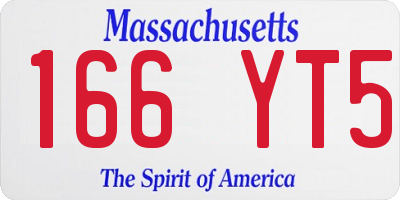 MA license plate 166YT5