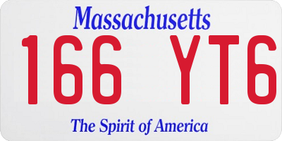 MA license plate 166YT6