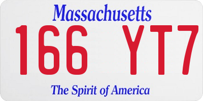 MA license plate 166YT7