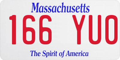 MA license plate 166YU0