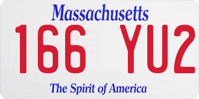 MA license plate 166YU2