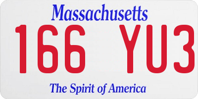 MA license plate 166YU3