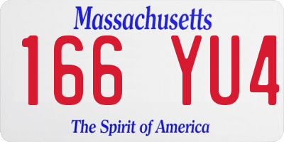 MA license plate 166YU4