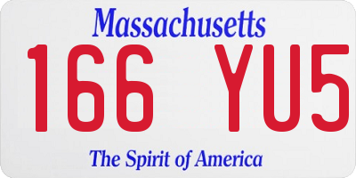 MA license plate 166YU5
