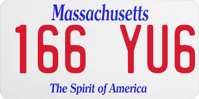 MA license plate 166YU6