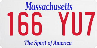 MA license plate 166YU7