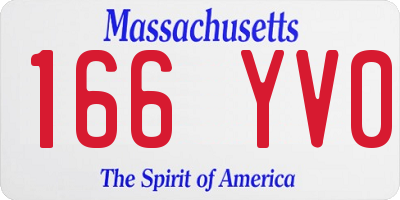 MA license plate 166YV0
