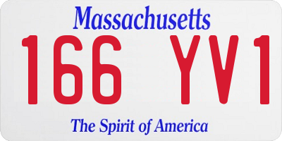 MA license plate 166YV1
