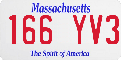MA license plate 166YV3