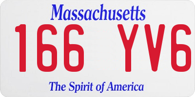 MA license plate 166YV6