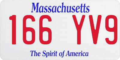 MA license plate 166YV9
