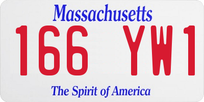 MA license plate 166YW1