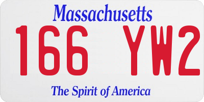 MA license plate 166YW2