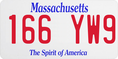 MA license plate 166YW9