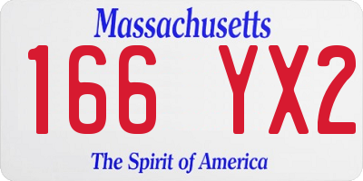 MA license plate 166YX2