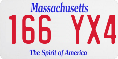 MA license plate 166YX4