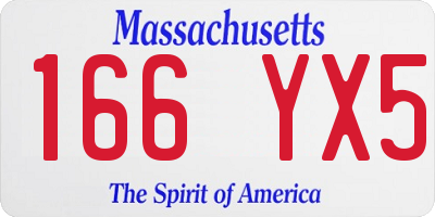 MA license plate 166YX5