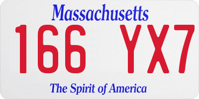 MA license plate 166YX7