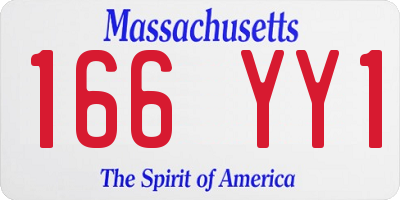 MA license plate 166YY1