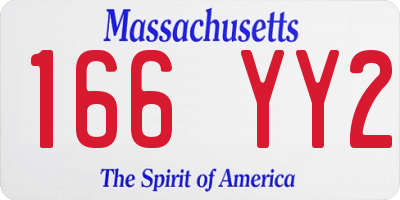 MA license plate 166YY2