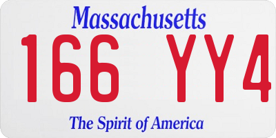 MA license plate 166YY4