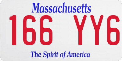MA license plate 166YY6