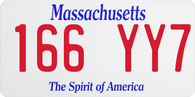 MA license plate 166YY7