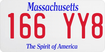 MA license plate 166YY8