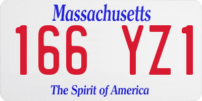 MA license plate 166YZ1