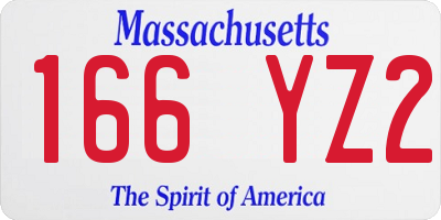 MA license plate 166YZ2