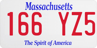 MA license plate 166YZ5