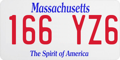 MA license plate 166YZ6