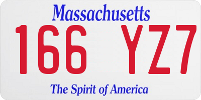 MA license plate 166YZ7