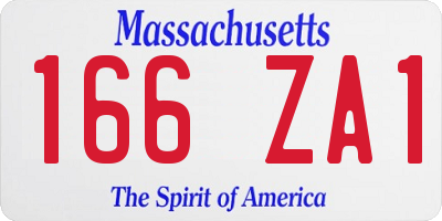 MA license plate 166ZA1