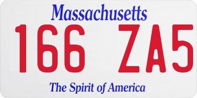 MA license plate 166ZA5