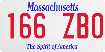 MA license plate 166ZB0