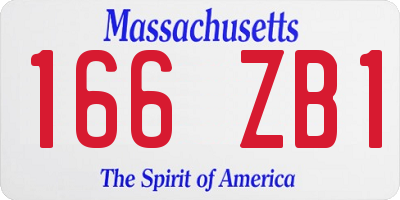 MA license plate 166ZB1