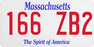 MA license plate 166ZB2