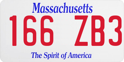 MA license plate 166ZB3