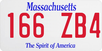 MA license plate 166ZB4