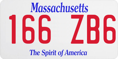 MA license plate 166ZB6