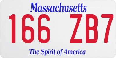 MA license plate 166ZB7
