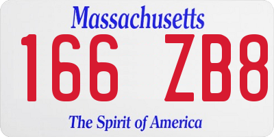 MA license plate 166ZB8