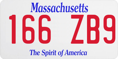 MA license plate 166ZB9