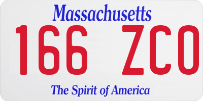 MA license plate 166ZC0
