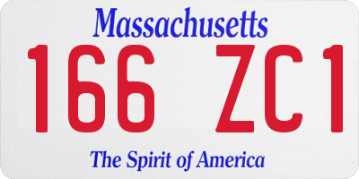 MA license plate 166ZC1